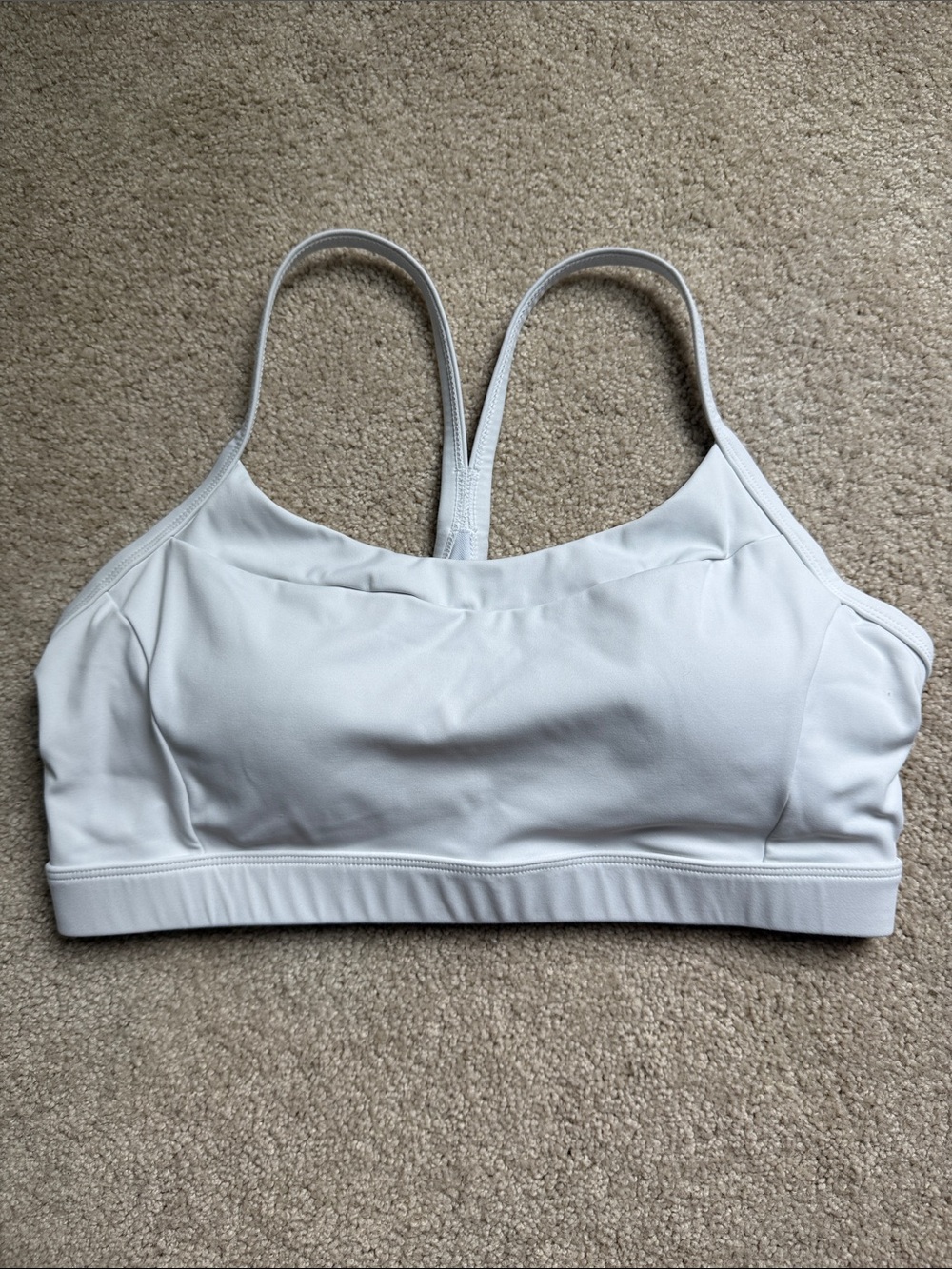 Running Girl White Sports Bra with molded cups
